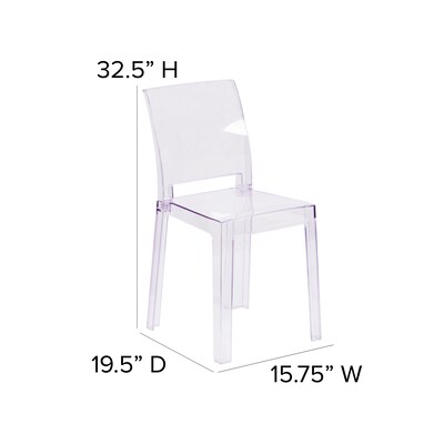 4  Pack. Ghost Chair with Square Back (4OWSQUAREBACK18)