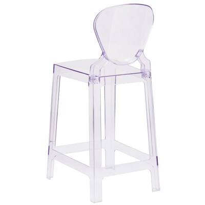 Ghost Counter Stool in Transparent Crystal with Tear Back (OWTEARBACK24)