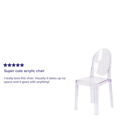 Flash Furniture Ghost Chair, Transparent Crystal Clear, 4 Pack