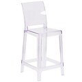 Ghost Counter Stool in Transparent Crystal with Square Back (OWSQUAREBACK24)