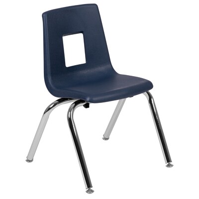 Advantage Student Stack School Chair, Navy, 25/Pack (ADVSSC14NAVY25)