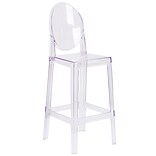 Ghost Barstool in Transparent Crystal with Oval Back (OWGHOSTBACK29)