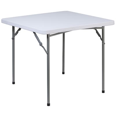 Flash Furniture Kathryn Folding Table, 33.75 x 33.75, Granite White (RB3434)