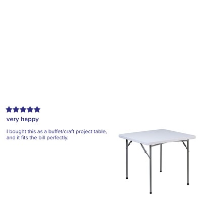 Flash Furniture Kathryn Folding Table, 33.75" x 33.75", Granite White (RB3434)