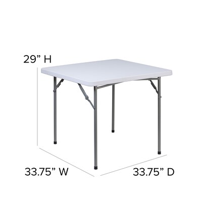 Flash Furniture Kathryn Folding Table, 33.75" x 33.75", Granite White (RB3434)