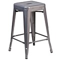 Flash Furniture Contemporary Metal Restaurant Counter Height Stool, Clear Coated (XUDGTP000424)