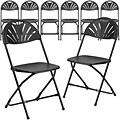 Flash Furniture HERCULES Series 800 lb. Capacity Plastic Fan Back Folding Chair 8/Pack (8LEL4BK)