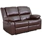 Flash Furniture Harmony Series 56 LeatherSoft Loveseat with Two Built-In Recliners, Brown (BT70597L