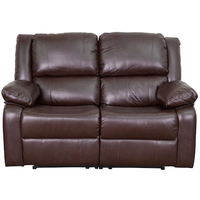 Flash Furniture Harmony Series 56" LeatherSoft Loveseat with Two Built-In Recliners, Brown (BT70597LSBN)