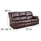 Flash Furniture Harmony Series 77"W LeatherSoft Sofa, Brown (BT70597SOFBN)