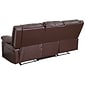 Flash Furniture Harmony Series 77" LeatherSoft Sofa with Two Built-In Recliners, Brown (BT70597SOFBN)