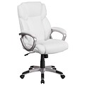 Flash Furniture Carolyn LeatherSoft Swivel Mid-Back Executive Office Chair, White (GO2236MWH)