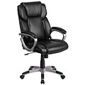 Flash Furniture Carolyn LeatherSoft Swivel Mid-Back Executive Office Chair, Black (GO2236MBK)