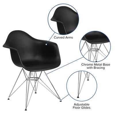 Flash Furniture Alonza Series Black Plastic Party Chair (FH13CPP1BK)