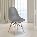 Flash Furniture Elon Series Plastic/Poly Accent Chair, Armless, Moss Gray (FH130DPPGY)