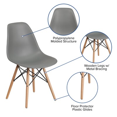 Flash furniture elon series white plastic chair with wooden legs deals