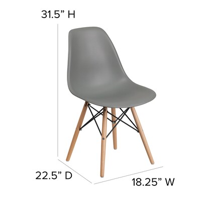 Flash Furniture Elon Series Plastic/Poly Accent Chair, Armless, Moss Gray (FH130DPPGY)