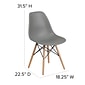 Flash Furniture Elon Series Plastic/Poly Accent Chair, Armless, Moss Gray (FH130DPPGY)