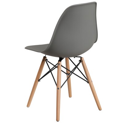 Flash Furniture Elon Series Plastic/Poly Accent Chair, Armless, Moss Gray (FH130DPPGY)