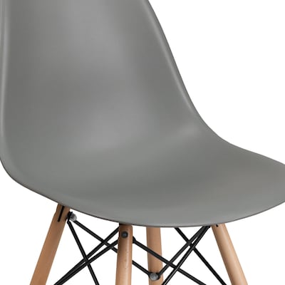Flash Furniture Elon Series Plastic/Poly Accent Chair, Armless, Moss Gray (FH130DPPGY)