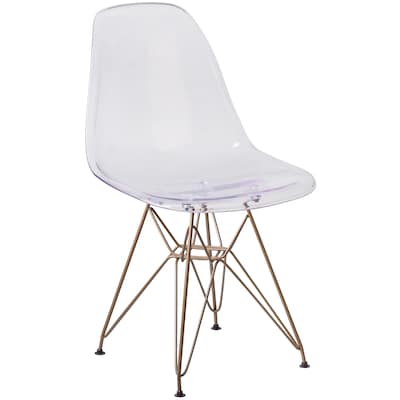 Flash Furniture Elon Series Plastic Ghost Chair, Clear (FH130CPC1)