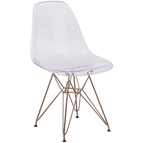 Flash Furniture Elon Series Plastic Ghost Chair, Clear (FH130CPC1)