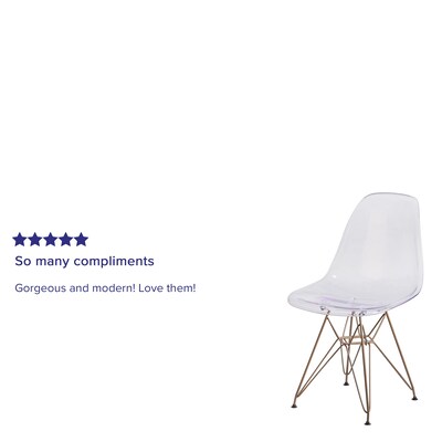 Flash Furniture Elon Series Plastic Ghost Chair, Clear (FH130CPC1)