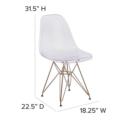 Flash Furniture Elon Series Plastic Ghost Chair, Clear (FH130CPC1)