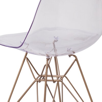 Flash Furniture Elon Series Plastic Ghost Chair, Clear (FH130CPC1)