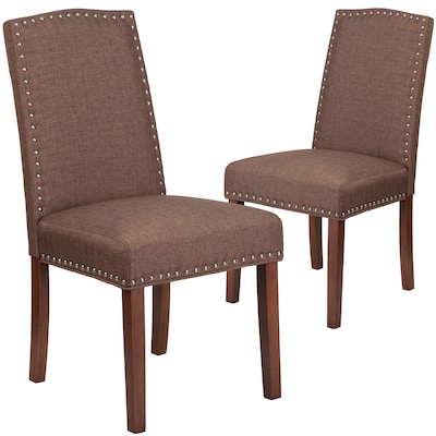 Flash Furniture Polyester Accent Chair, Brown Fabric (2QYA139349BN)