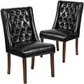 Flash Furniture Leather Tufted Parsons Chair Black 2 Pack (2QYA91BK)