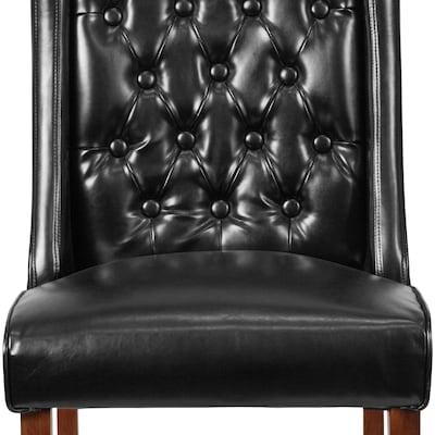 Flash Furniture Leather Tufted Parsons Chair Black 2 Pack (2QYA91BK)