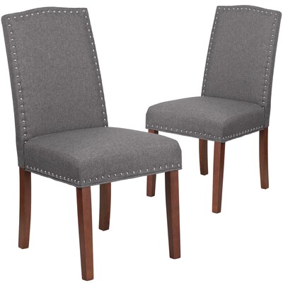 Flash Furniture Polyester Parsons Chair with Nail Heads Gray 2 Pack (2QYA139349GY)