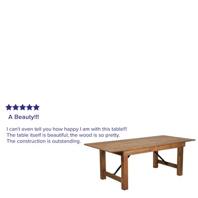 Flash Furniture 84''x40" Folding Farm Table Pine Wood (XAF84X40)