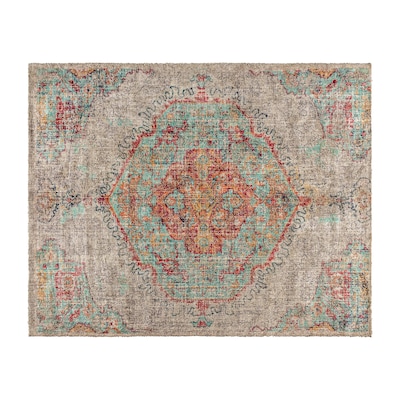 Flash Furniture Katherine Collection Polyester 120 x 95 Rectangular Machine Made Rug, Gray Multi (