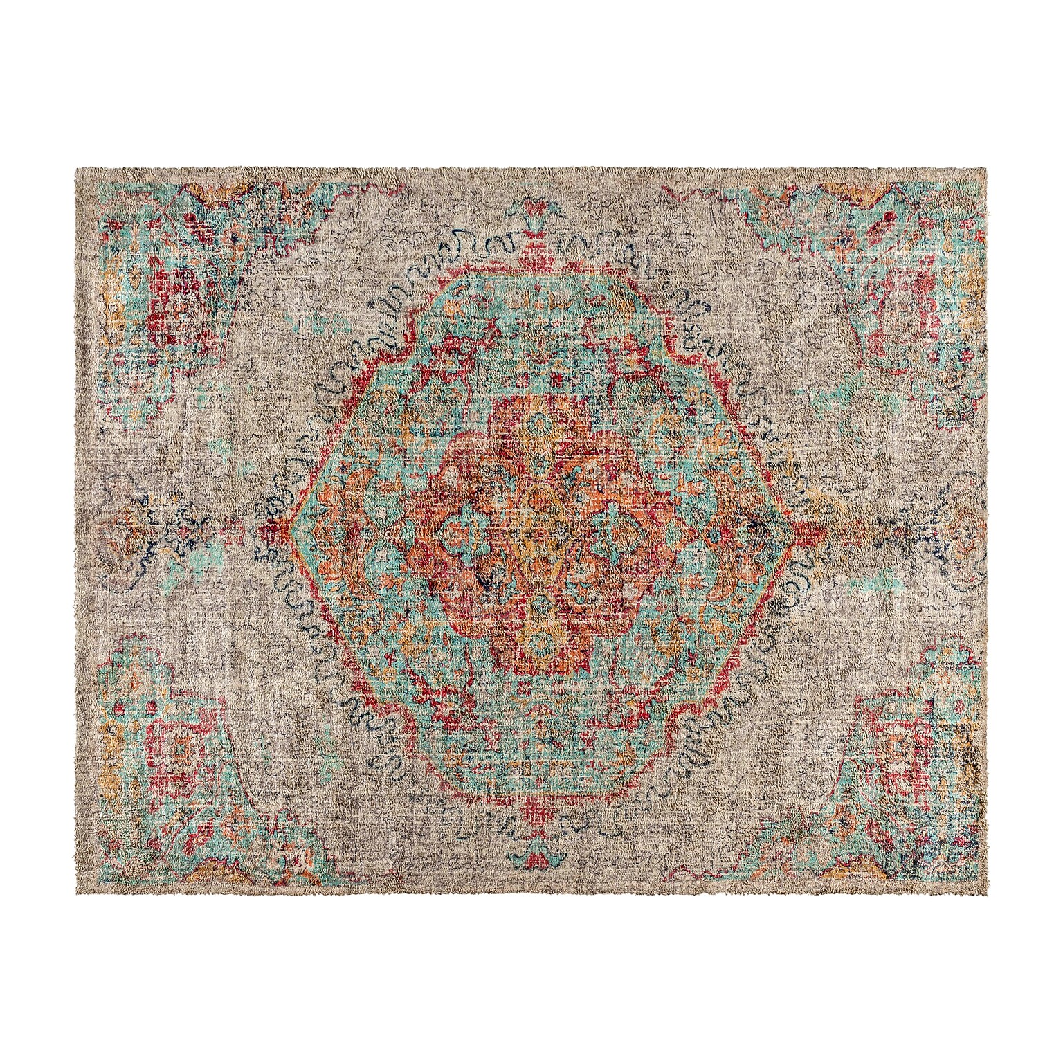 Flash Furniture Katherine Collection Polyester 120 x 95 Rectangular Machine Made Rug, Gray Multi (RCEG202102810GR)