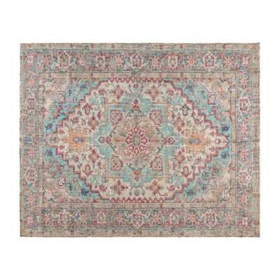 Flash Furniture Katherine Collection Polyester 120 x 94 Rectangular Machine Made Rug, Blue Multi (