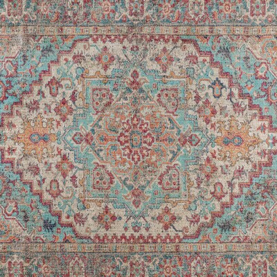 Flash Furniture Katherine Collection Polyester 120" x 94" Rectangular Machine Made Rug, Blue Multi (RCEG202101810BL)