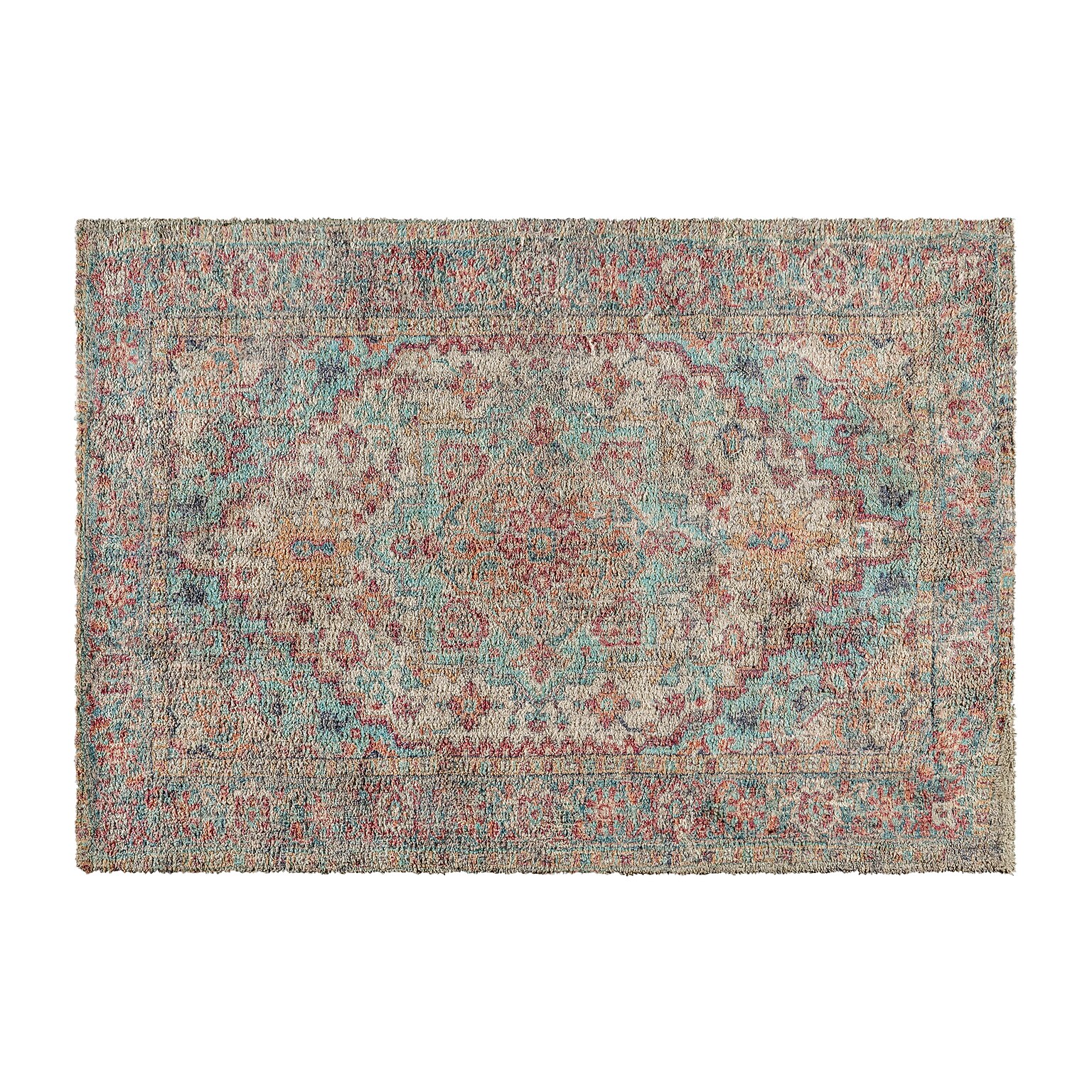 Flash Furniture Katherine Collection Polyester 84 x 61 Rectangular Machine Made Rug, Blue Multi (RCEG20210157BL)