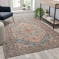 Flash Furniture Katherine Collection Polyester 84 x 61 Rectangular Machine Made Rug, Blue Multi (R