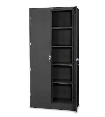 Tennsco® Deluxe Steel Storage Cabinet; Non-Assembled, 78Hx36Wx24D, Black