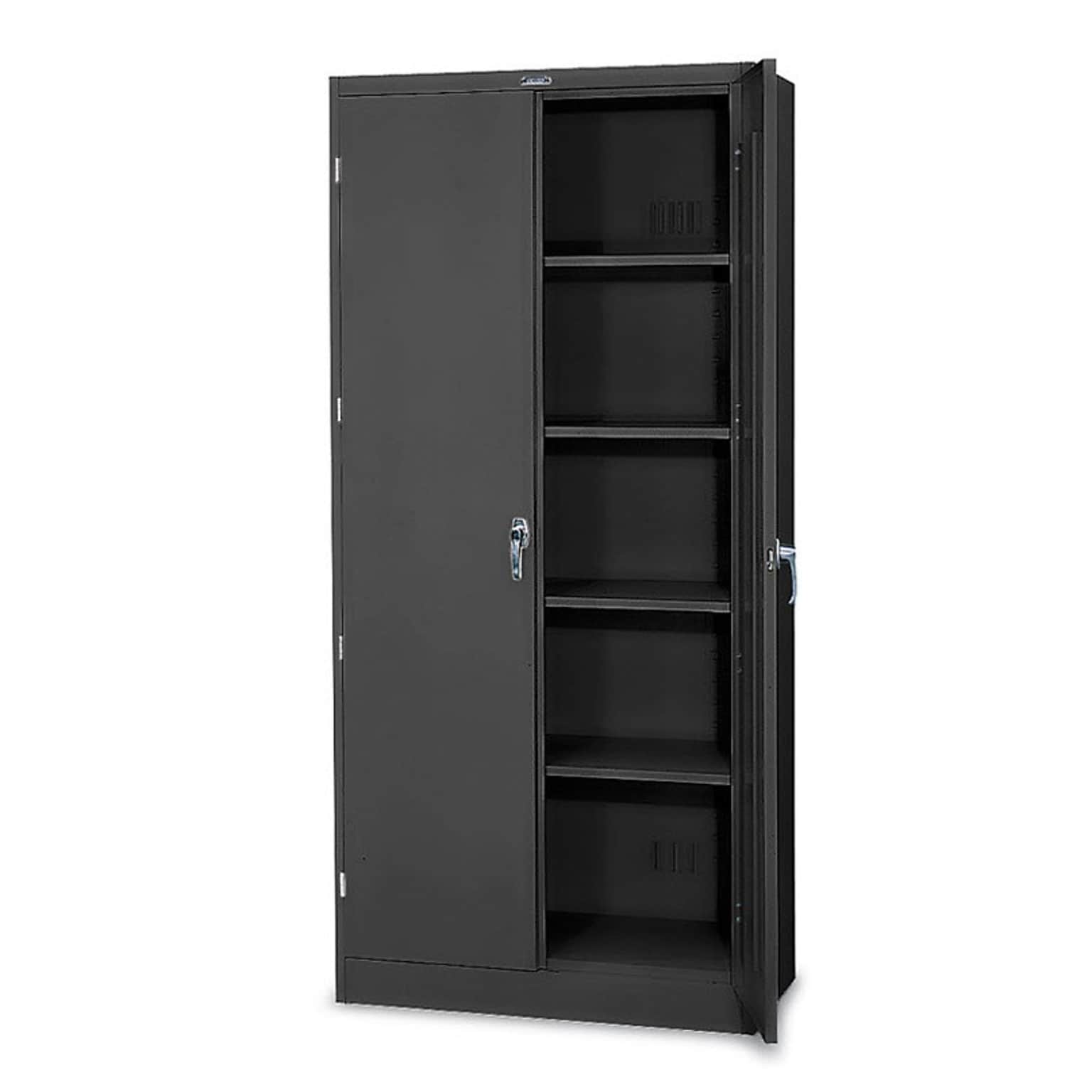 Tennsco® Deluxe Steel Storage Cabinet; Non-Assembled, 78Hx36Wx24D, Black