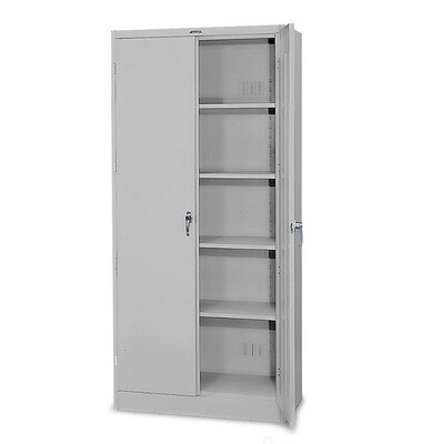 Tennsco® Deluxe Steel Storage Cabinet; Non-Assembled, 78Hx36Wx24D, Light Gray