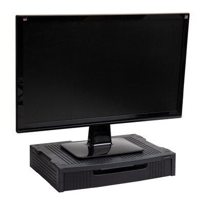 Mind Reader Monitor Stand with Storage Drawer, Black, (SUPMONST-BLK)