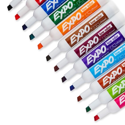 Expo Tank Dry Erase Marker, Chisel Tip, Assorted, 12/Pack (80699)