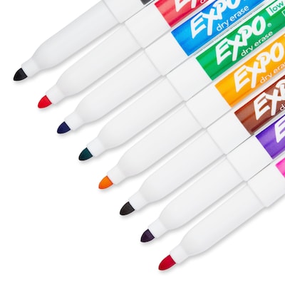 Expo Magnetic Dry Erase Markers with Eraser, Fine Tip, Assorted, 8 Count