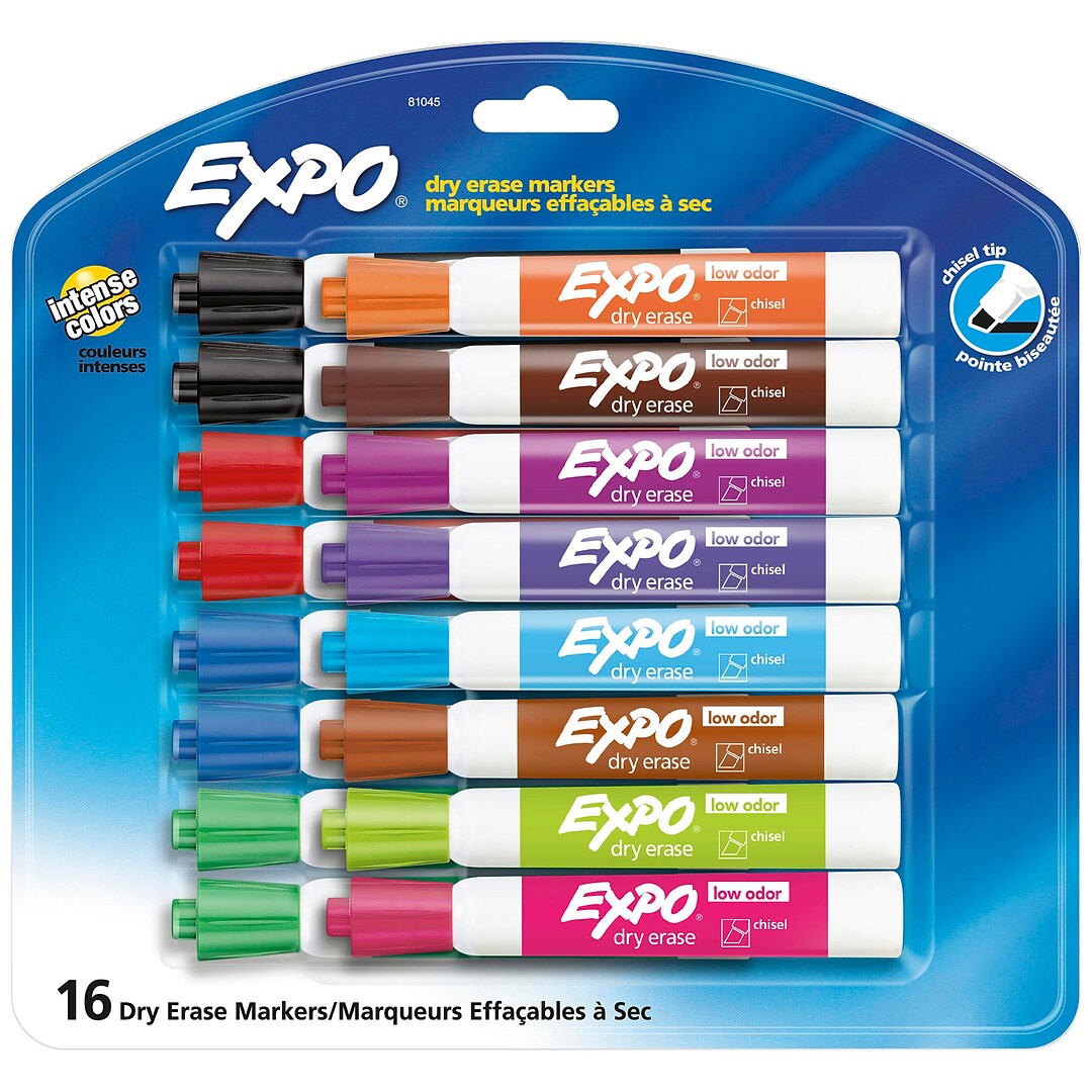 Blue Dry Erase Marker Lot of 25 Bullet Tip Long Lasting Markers 5" White Label 