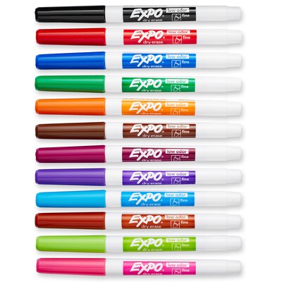 Expo Dry Erase Marker, Fine Tip, Assorted, 12/Pack (86603)
