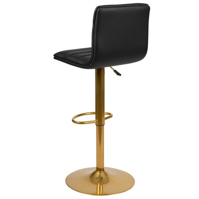 Flash Furniture Modern Vinyl Adjustable Bar Stool, Black, 2-Pieces (2CH920231BKG)
