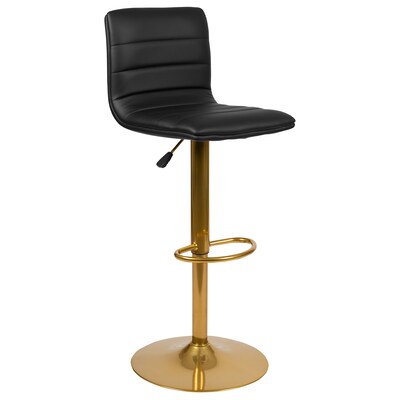 Flash Furniture Modern Vinyl Adjustable Bar Stool, Black, 2-Pieces (2CH920231BKG)